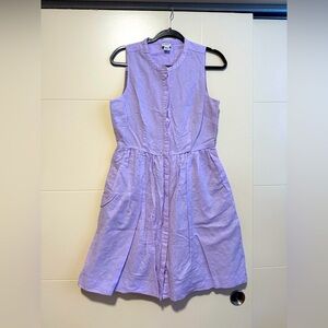 J. Crew Linen Cotton Shirtdress Vintage Lilac Size 8